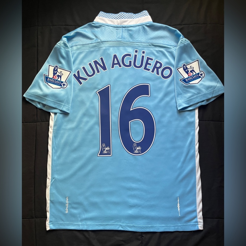 Aguero #16 Man City Retro 2012 Home Soccer Jersey Kun Agüero Manchester